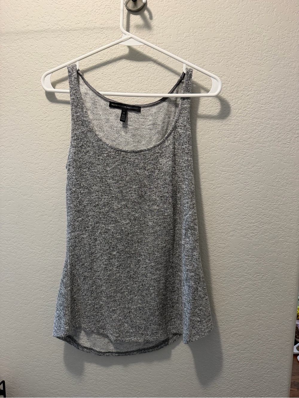 White House Black Market Grey Marled Scoop Neck Tank